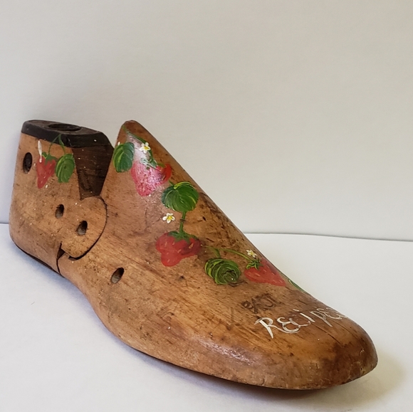 Other - Vintage wooden shoe recipe card holder, stand